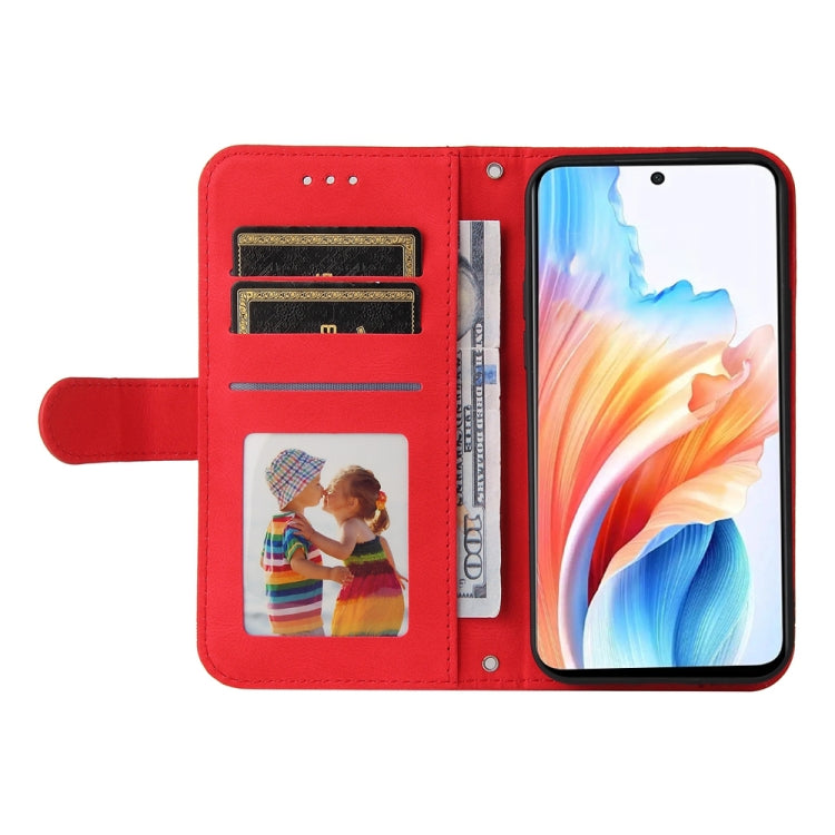 For OPPO A79 5G Skin Feel Life Tree Metal Button Leather Phone Case(Red) - OPPO Cases by PMC TechLife | Online Shopping South Africa | PMC TechLife