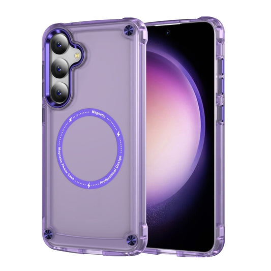 For Samsung Galaxy S25+ 5G Skin Feel TPU + PC MagSafe Magnetic Phone Case(Transparent Purple) - Galaxy S25+ 5G Cases by PMC Jewellery | Online Shopping South Africa | PMC Jewellery | Buy Now Pay Later Mobicred