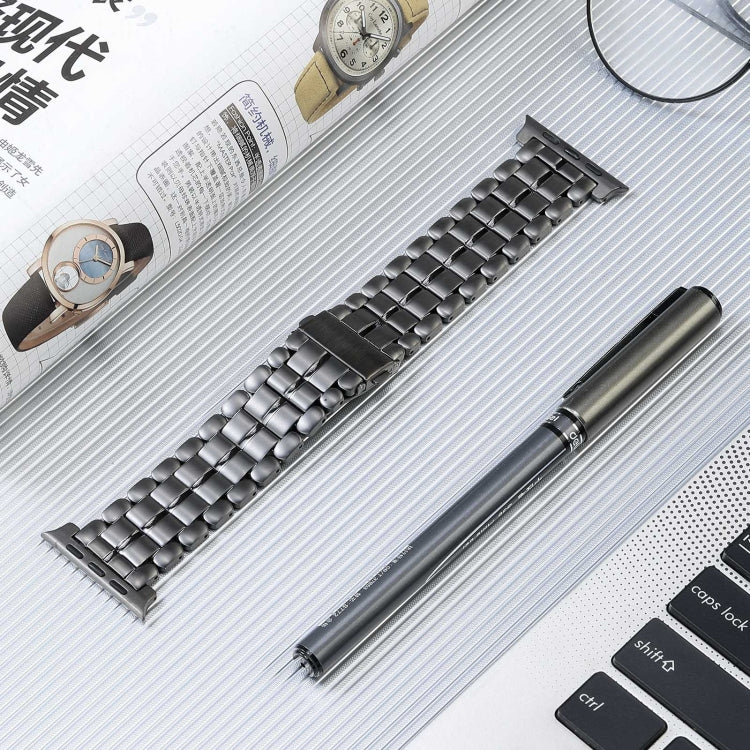 For Apple Watch Series 7 45mm Five Beads Titanium Steel Watch Band(Grey) - Watch Bands by PMC TechLife | Online Shopping South Africa | PMC TechLife