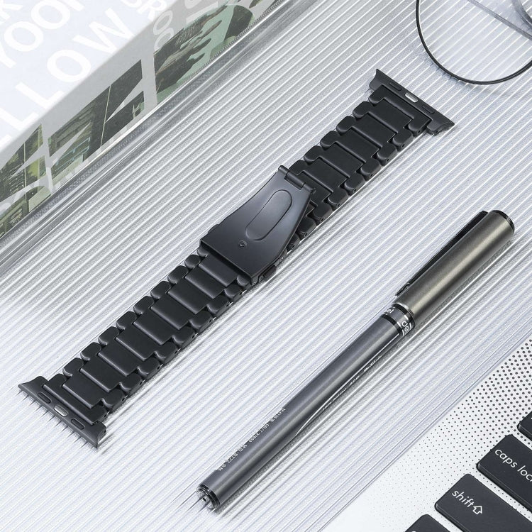 For Apple Watch SE 40mm Five Beads Titanium Steel Watch Band(Black) - Watch Bands by PMC TechLife | Online Shopping South Africa | PMC TechLife