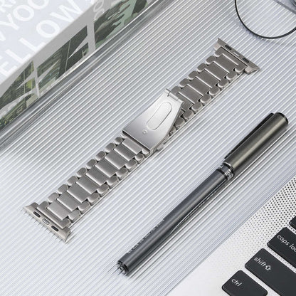 For Apple Watch 4 40mm Five Beads Titanium Steel Watch Band(Silver) - Watch Bands by PMC Jewellery | Online Shopping South Africa | PMC Jewellery