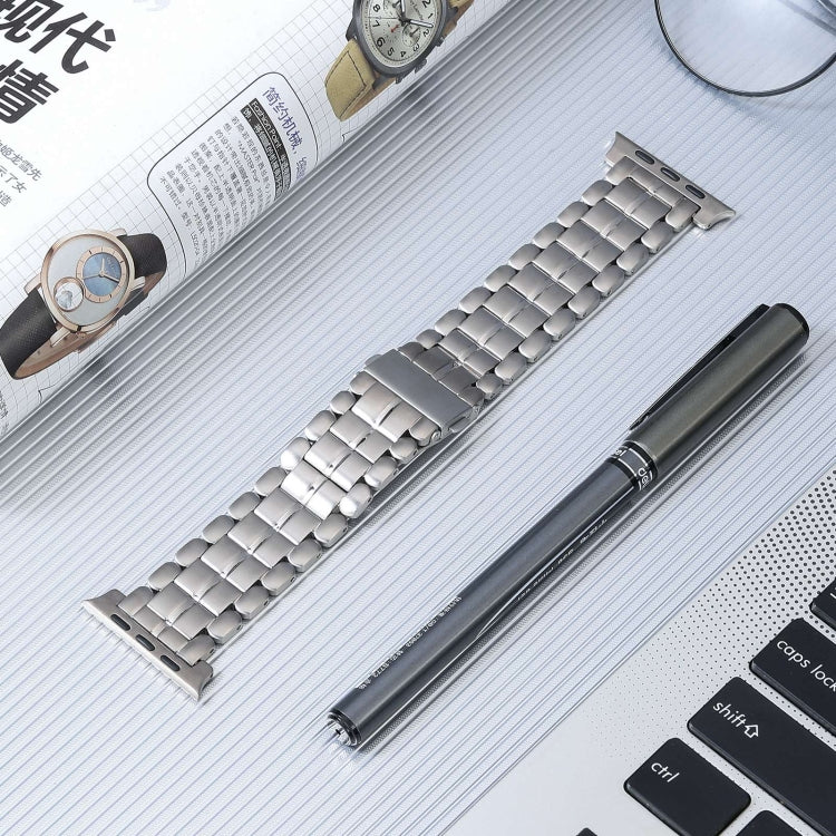 For Apple Watch Series 3 38mm Five Beads Titanium Steel Watch Band(Silver) - Watch Bands by PMC TechLife | Online Shopping South Africa | PMC TechLife