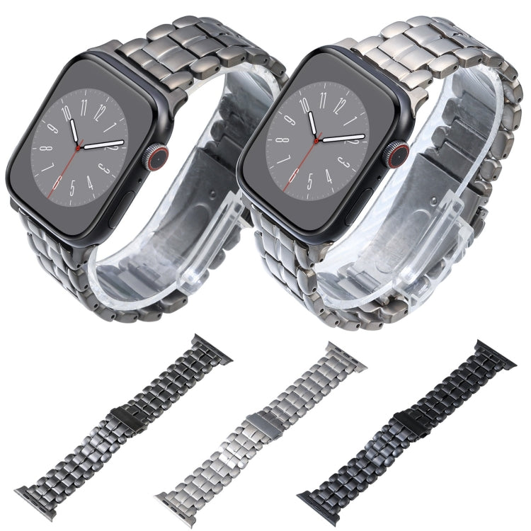 For Apple Watch SE 44mm Five Beads Titanium Steel Watch Band(Black) - Watch Bands by PMC TechLife | Online Shopping South Africa | PMC TechLife