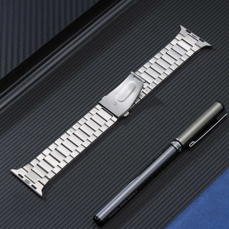 For Apple Watch SE 44mm Flat Buckle Stainless Steel Watch Band(Silver) - free shipping - PMC TechLife - Order now!