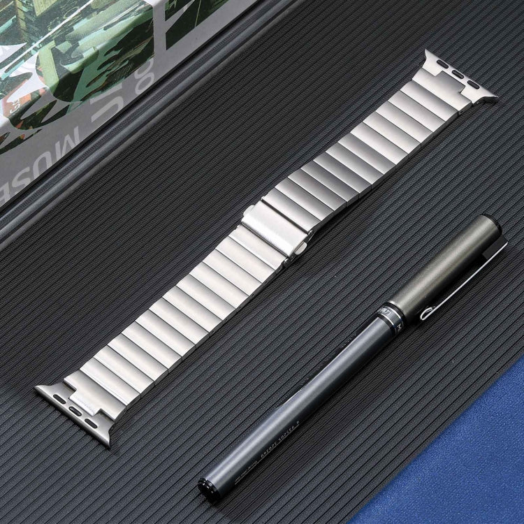 For Apple Watch 42mm Flat Buckle Stainless Steel Watch Band(Silver) - free shipping - PMC TechLife - Order now!