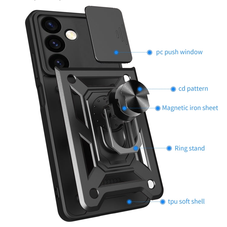 For Samsung Galaxy S24+ 5G Sliding Camera Cover Design TPU+PC Phone Case(Black) - free shipping - PMC TechLife - Order now!