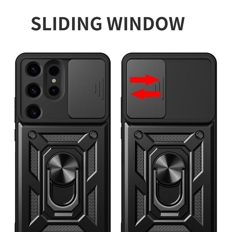 For Samsung Galaxy S24 Ultra 5G Sliding Camera Cover Design TPU+PC Phone Case(Green) - Galaxy S24 Ultra 5G Cases by PMC TechLife | Online Shopping South Africa | PMC TechLife