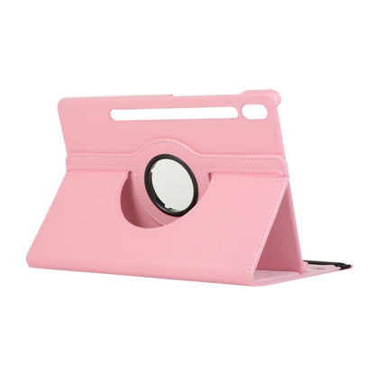 For Samsung Galaxy Tab S9+ / Tab S10+ 360 Degrees Rotation Holder Litchi Texture Leather Tablet Case(Pink) - Galaxy Tab S9+ Cases by PMC Jewellery | Online Shopping South Africa | PMC Jewellery | Buy Now Pay Later Mobicred