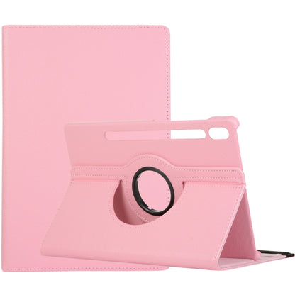 For Samsung Galaxy Tab S9 Ultra 360 Degrees Rotation Holder Litchi Texture Leather Tablet Case(Pink) - Galaxy Tab S9 Ultra Cases by PMC Jewellery | Online Shopping South Africa | PMC Jewellery | Buy Now Pay Later Mobicred