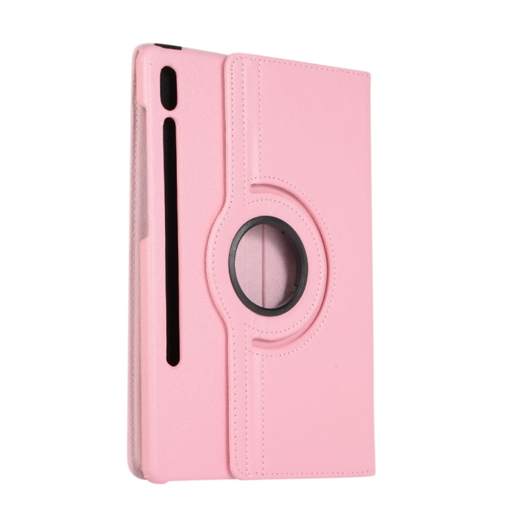 For Samsung Galaxy Tab S9 Ultra 360 Degrees Rotation Holder Litchi Texture Leather Tablet Case(Pink) - Galaxy Tab S9 Ultra Cases by PMC Jewellery | Online Shopping South Africa | PMC Jewellery | Buy Now Pay Later Mobicred