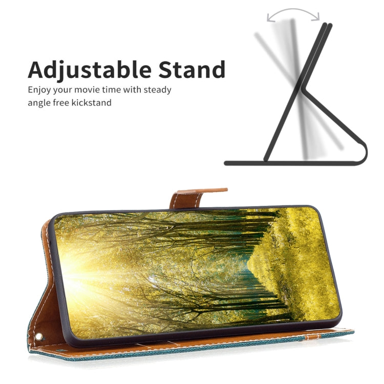 For Nokia G42/G310 Color Matching Denim Texture Horizontal Flip Leather Case(Green) - Nokia Cases by PMC TechLife | Online Shopping South Africa | PMC TechLife | Buy Now Pay Later Mobicred