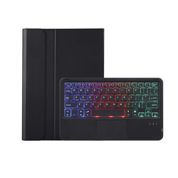 For Samsung Galaxy Tab S9 Candy Color Touch Backlight Bluetooth Keyboard Leather Tablet Case with Pen Holder(Black) - Samsung Keyboard by PMC TechLife | Online Shopping South Africa | PMC TechLife