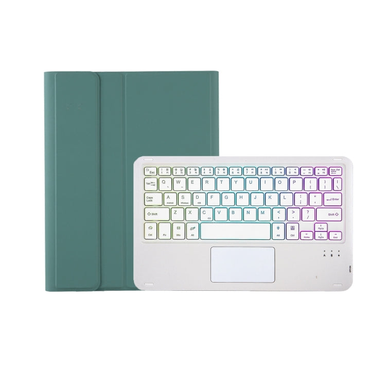 For Samsung Galaxy Tab S9 Candy Color Touch Backlight Bluetooth Keyboard Leather Tablet Case with Pen Holder(Dark Green) - Samsung Keyboard by PMC TechLife | Online Shopping South Africa | PMC TechLife | Buy Now Pay Later Mobicred