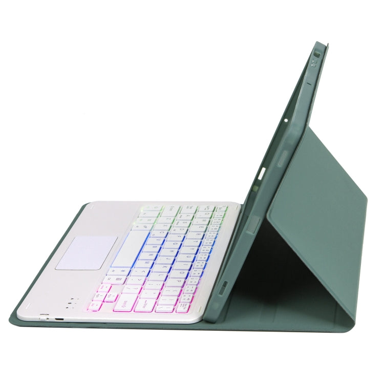 For Samsung Galaxy Tab S9 Candy Color Touch Backlight Bluetooth Keyboard Leather Tablet Case with Pen Holder(Dark Green) - Samsung Keyboard by PMC TechLife | Online Shopping South Africa | PMC TechLife | Buy Now Pay Later Mobicred