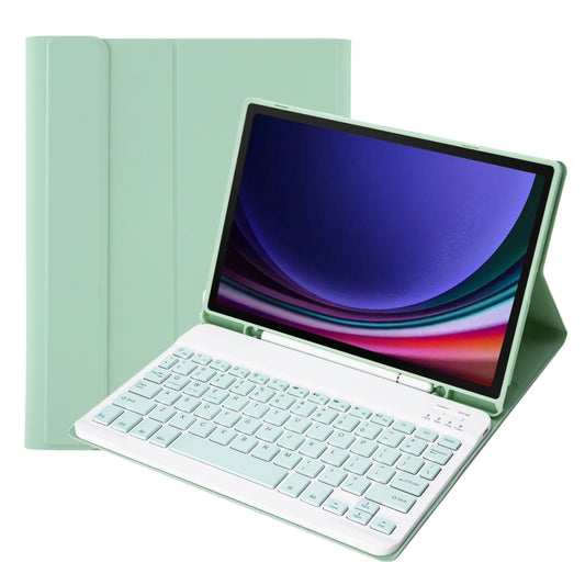 For Samsung Galaxy Tab S9 FE A710B Candy Color TPU Bluetooth Keyboard Leather Tablet Case with Pen Holder(Light Green) - Samsung Keyboard by PMC Jewellery | Online Shopping South Africa | PMC Jewellery