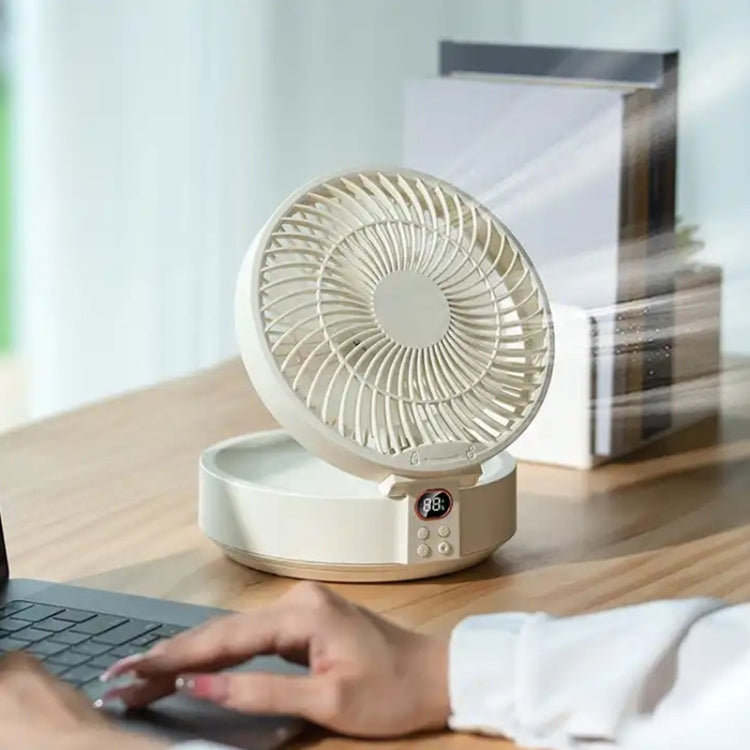 WSK302 4000mAh Swivel Head Wall Mounted Fan with Night Light(Black) - Electric Fans by PMC TechLife | Online Shopping South Africa | PMC TechLife | Buy Now Pay Later Mobicred
