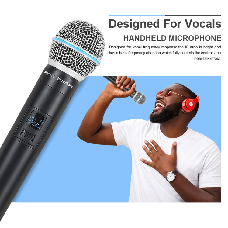 XTUGA A140-H Wireless Microphone System 4 Channel UHF Handheld Microphone(UK Plug) - Microphone by XTUGA | Online Shopping South Africa | PMC TechLife | Buy Now Pay Later Mobicred