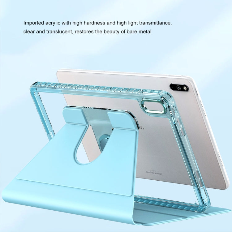 For Huawei MatePad 10.4 Clear 360 Rotation Stand Smart Leather Tablet Case(White) - Huawei by PMC TechLife | Online Shopping South Africa | PMC TechLife | Buy Now Pay Later Mobicred