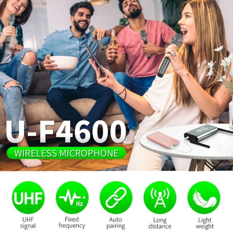 XTUGA U-F4600 Professional 4-Channel UHF Wireless Microphone System with 4 Handheld Microphone(US Plug) - Microphone by XTUGA | Online Shopping South Africa | PMC TechLife | Buy Now Pay Later Mobicred