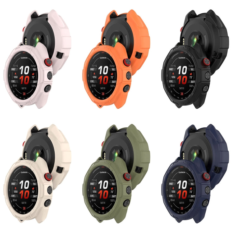 For Garmin Approach S70 42mm Armor Hollow Watch Protective Case(Orange) - Watch Cases by PMC TechLife | Online Shopping South Africa | PMC TechLife
