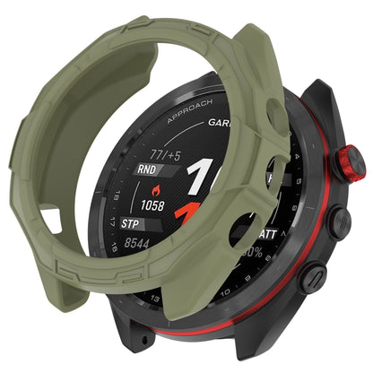 For Garmin Approach S70 42mm Armor Hollow Watch Protective Case(Green) - Watch Cases by PMC Jewellery | Online Shopping South Africa | PMC Jewellery