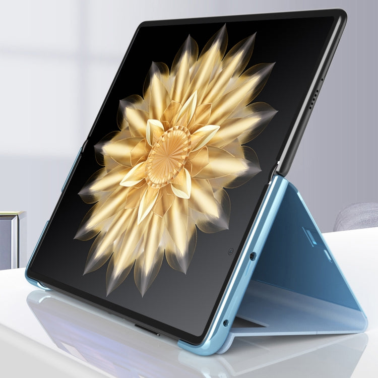 For Honor Magic V2 Electroplated Mirror Protective Phone Case with Holder(Black) - Honor Cases by PMC TechLife | Online Shopping South Africa | PMC TechLife | Buy Now Pay Later Mobicred