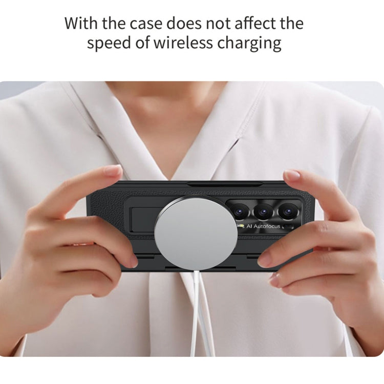 For Honor Magic V2 Shield Series Integrated Folding Phone Case(Silver+Gold) - Honor Cases by PMC TechLife | Online Shopping South Africa | PMC TechLife | Buy Now Pay Later Mobicred