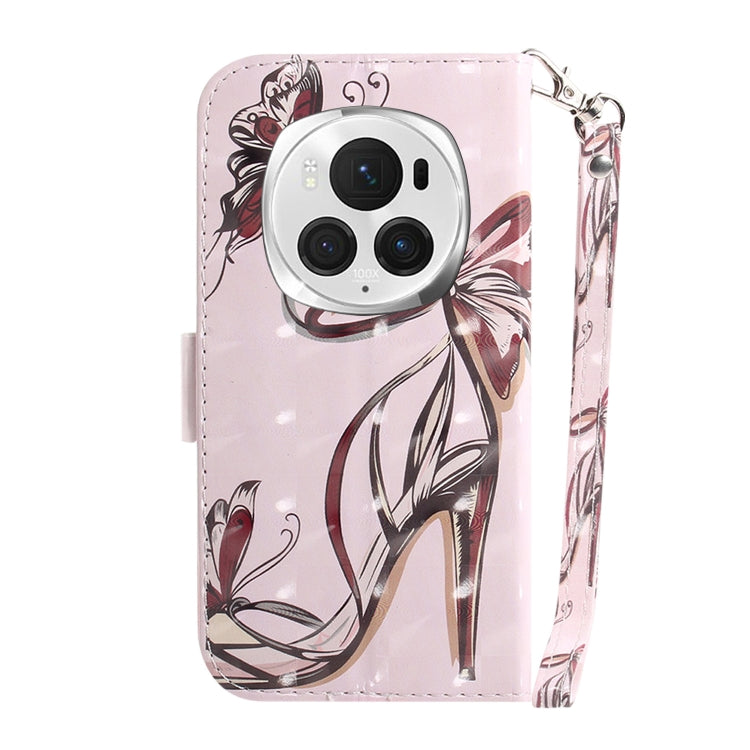 For Honor Magic6 Pro 3D Colored Horizontal Flip Leather Phone Case(Butterfly High-heeled) - Honor Cases by PMC Jewellery | Online Shopping South Africa | PMC Jewellery | Buy Now Pay Later Mobicred