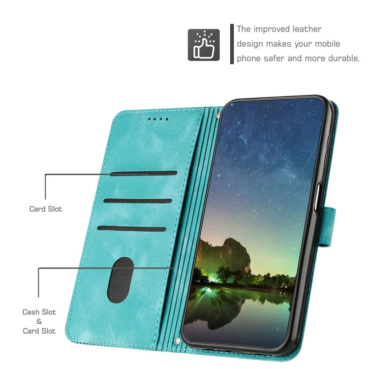 For Motorola Edge 2024 Dream Triangle Leather Phone Case with Lanyard(Green) - Motorola Cases by PMC Jewellery | Online Shopping South Africa | PMC Jewellery | Buy Now Pay Later Mobicred