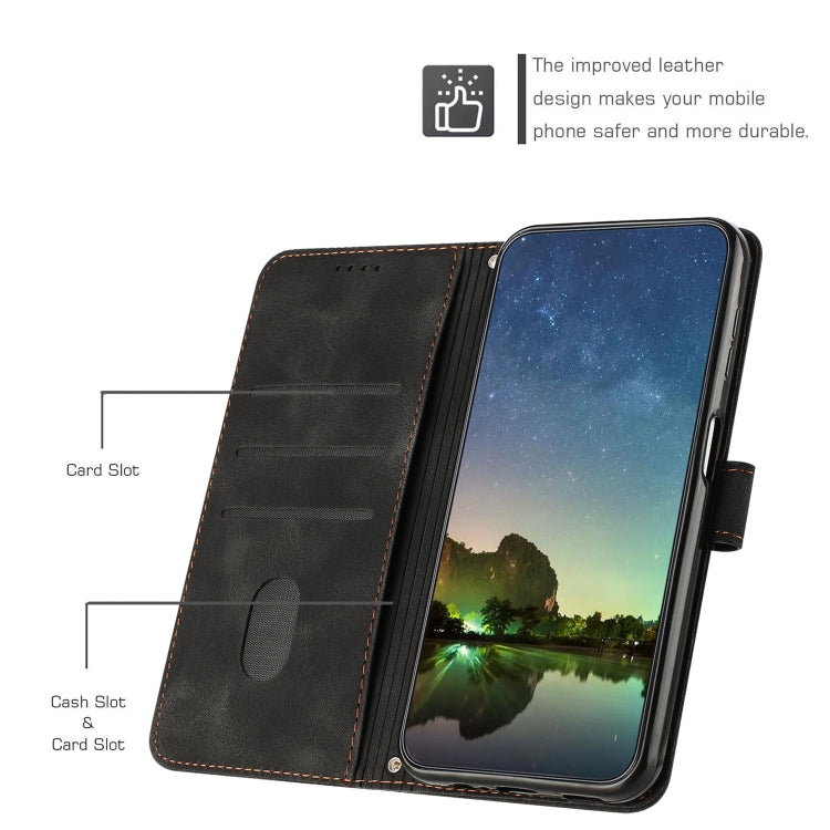 For Motorola Edge 2024 Dream Triangle Leather Phone Case with Lanyard(Black) - Motorola Cases by PMC Jewellery | Online Shopping South Africa | PMC Jewellery | Buy Now Pay Later Mobicred