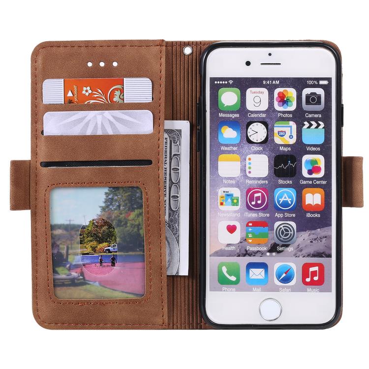 For iPhone 16e Retro Splicing Horizontal Flip Leather Phone Case(Grey) - iPhone 16e Cases by PMC TechLife | Online Shopping South Africa | PMC TechLife | Buy Now Pay Later Mobicred