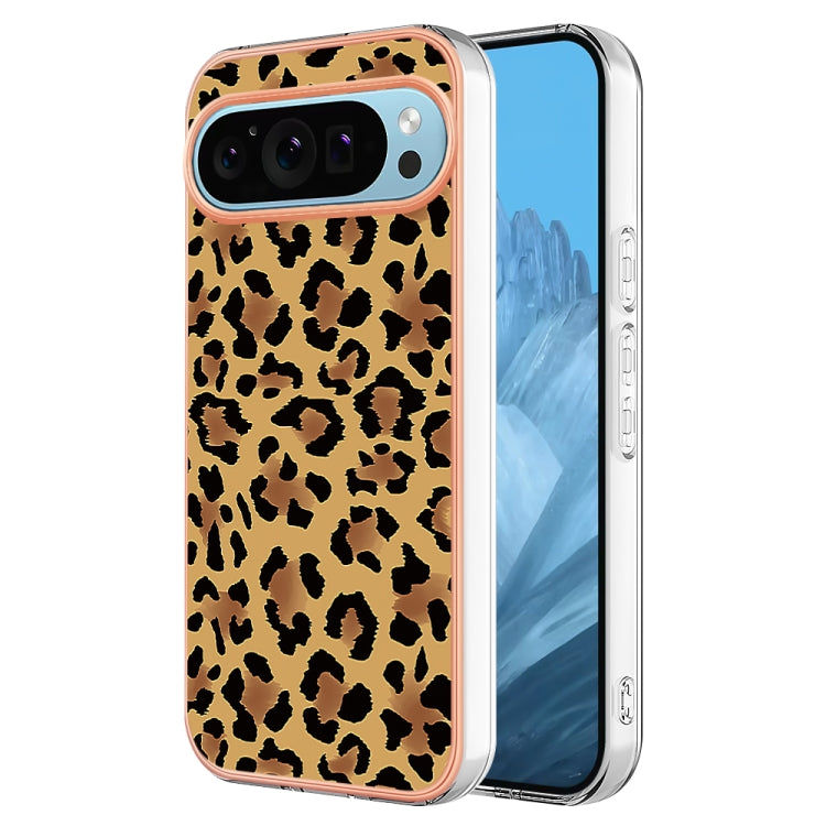 For Google Pixel 9 / 9 Pro Electroplating Dual-side IMD Phone Case(Leopard Print) - Google Cases by PMC TechLife | Online Shopping South Africa | PMC TechLife | Buy Now Pay Later Mobicred