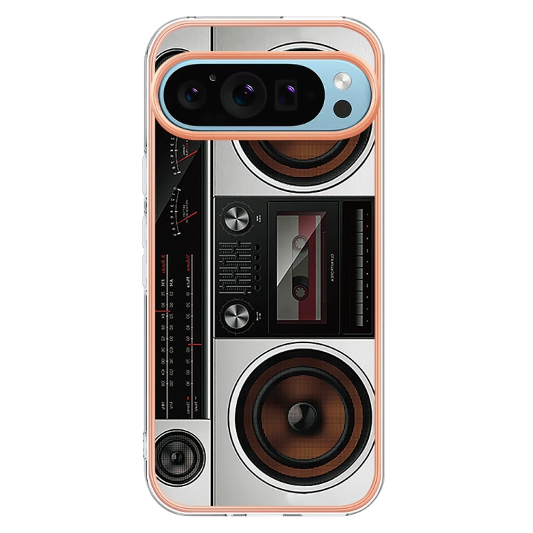 For Google Pixel 9 / 9 Pro Electroplating Dual-side IMD Phone Case(Retro Radio) - Google Cases by PMC Jewellery | Online Shopping South Africa | PMC Jewellery | Buy Now Pay Later Mobicred