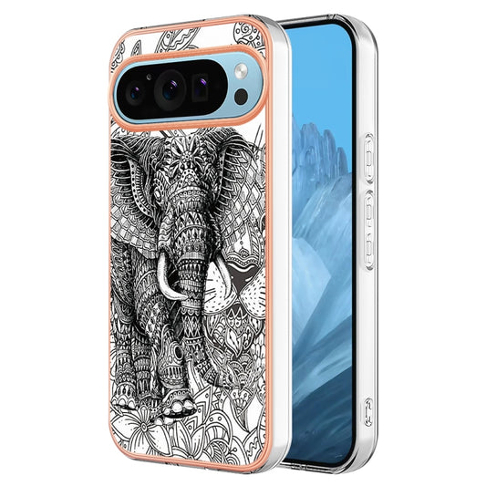 For Google Pixel 9 Pro XL Electroplating Dual-side IMD Phone Case(Totem Elephant) - Google Cases by PMC Jewellery | Online Shopping South Africa | PMC Jewellery | Buy Now Pay Later Mobicred