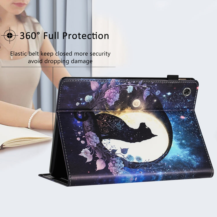 For Lenovo M10 Plus Sewing Litchi Texture Smart Leather Tablet Case(Cat) - Lenovo by PMC TechLife | Online Shopping South Africa | PMC TechLife | Buy Now Pay Later Mobicred