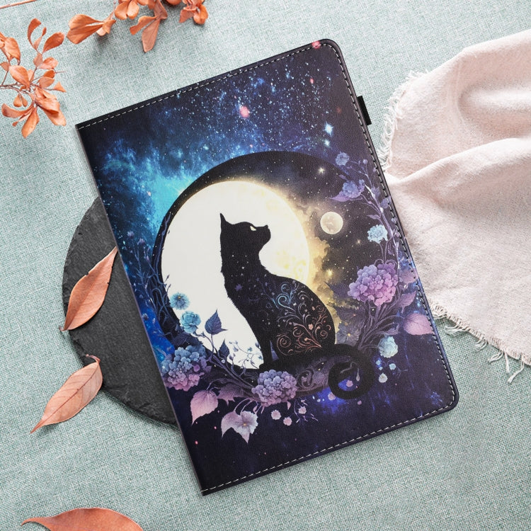 For Lenovo M10 Plus Sewing Litchi Texture Smart Leather Tablet Case(Cat) - Lenovo by PMC TechLife | Online Shopping South Africa | PMC TechLife | Buy Now Pay Later Mobicred