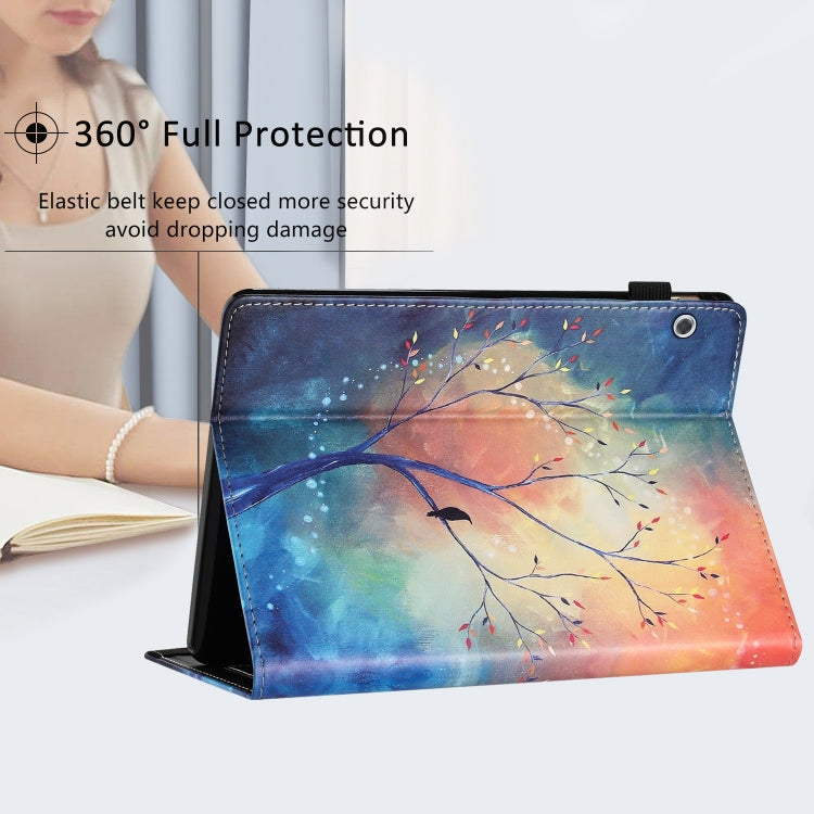 For Huawei MediaPad T5 10 Sewing Litchi Texture Smart Leather Tablet Case(Oil Painting Tree) - Huawei by PMC TechLife | Online Shopping South Africa | PMC TechLife | Buy Now Pay Later Mobicred