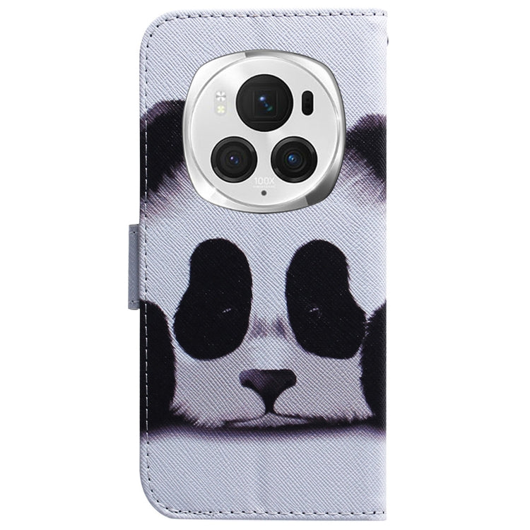 For Honor Magic6 Pro Coloured Drawing Flip Leather Phone Case(Panda) - Honor Cases by PMC Jewellery | Online Shopping South Africa | PMC Jewellery | Buy Now Pay Later Mobicred