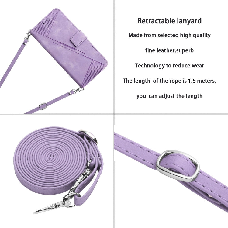 For Xiaomi Redmi K70 / K70 Pro Dream Triangle Leather Phone Case with Lanyard(Purple) - K70 Pro Cases by PMC Jewellery | Online Shopping South Africa | PMC Jewellery | Buy Now Pay Later Mobicred