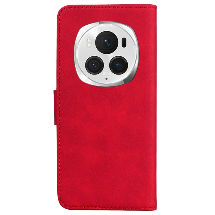 For Honor Magic6 Pro Skin Feel Pure Color Flip Leather Phone Case(Red) - Honor Cases by PMC Jewellery | Online Shopping South Africa | PMC Jewellery | Buy Now Pay Later Mobicred