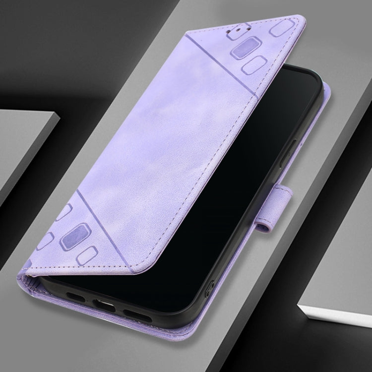 For Honor Magic6 Pro 5G Global Skin-feel Embossed Leather Phone Case(Light Purple) - Honor Cases by PMC Jewellery | Online Shopping South Africa | PMC Jewellery | Buy Now Pay Later Mobicred