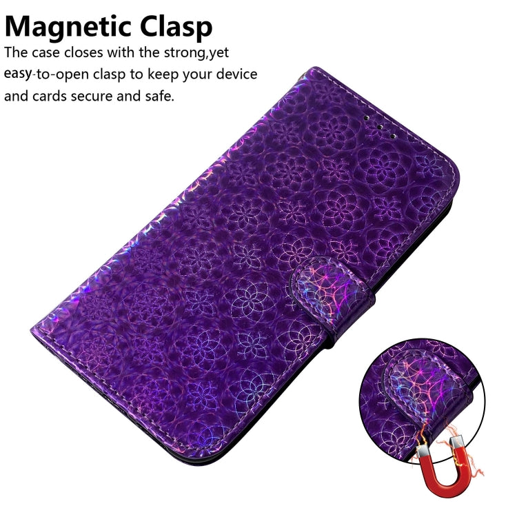 For Honor 90 Colorful Magnetic Buckle Leather Phone Case(Purple) - Honor Cases by PMC TechLife | Online Shopping South Africa | PMC TechLife
