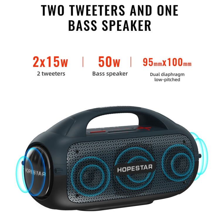 HOPESTAR A50 80W IPX6 Waterproof Portable Bluetooth Speaker Outdoor Subwoofer(Blue) - free shipping - PMC Jewellery - Order now!
