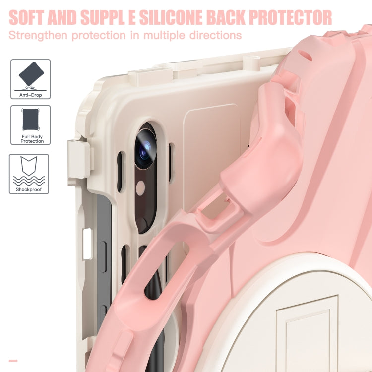 For Galaxy Tab S10 FE / S9 FE / S9 / S8 / S7 Rotatable Kickstand Grip Heavy Duty Hard Rugged Tablet Case(Pink) - Other Galaxy Tab PC by PMC Jewellery | Online Shopping South Africa | PMC Jewellery | Buy Now Pay Later Mobicred