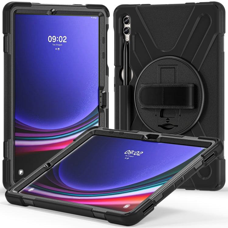 For Samsung Galaxy Tab S9+ / S8+ Rotary Handle Grab TPU + PC Tablet Case(Black) - Galaxy Tab S9+ Cases by PMC Jewellery | Online Shopping South Africa | PMC Jewellery | Buy Now Pay Later Mobicred