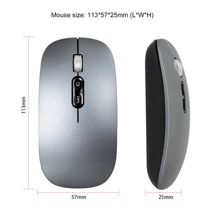 HXSJ M103 1600DPI Dual Mode 2.4GHz + Bluetooth 5.1 Wireless Rechargeable Mouse(Grey) - Wireless Mice by HXSJ | Online Shopping South Africa | PMC Jewellery