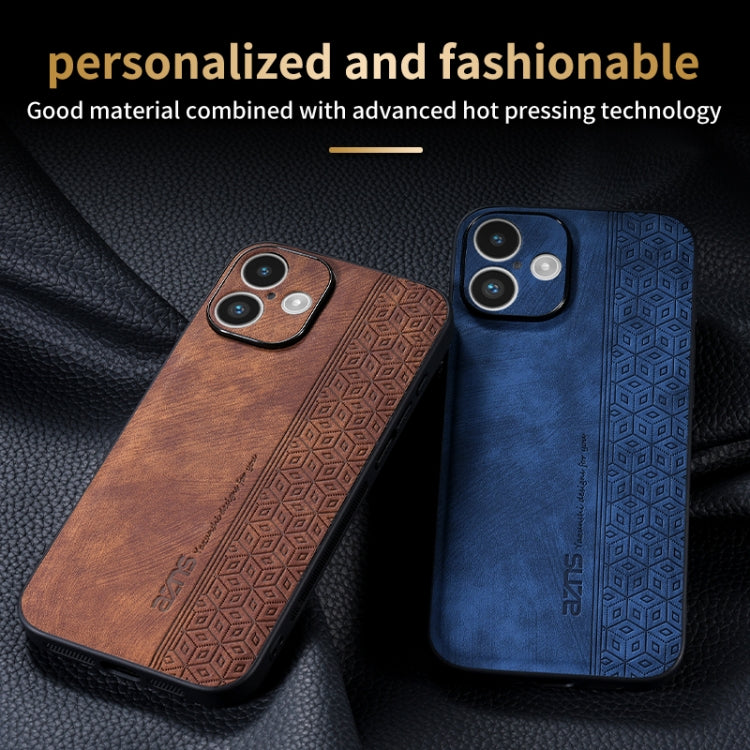 For iPhone 16 Plus AZNS 3D Embossed Skin Feel Phone Case(Brown) - iPhone 16 Plus Cases by AZNS | Online Shopping South Africa | PMC Jewellery | Buy Now Pay Later Mobicred