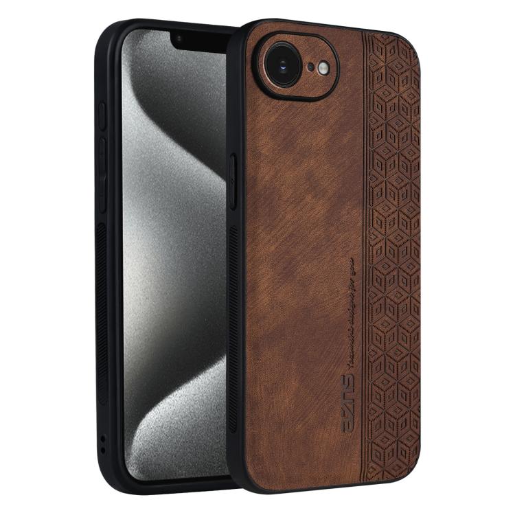 For iPhone 16e AZNS 3D Embossed Skin Feel Phone Case(Brown) - free shipping - PMc TechLife - Order now!