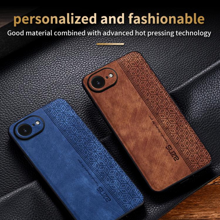 For iPhone 16e AZNS 3D Embossed Skin Feel Phone Case(Brown) - free shipping - PMc TechLife - Order now!