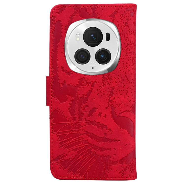 For Honor Magic6 Pro Tiger Embossing Pattern Flip Leather Phone Case(Red) - Honor Cases by PMC Jewellery | Online Shopping South Africa | PMC Jewellery | Buy Now Pay Later Mobicred